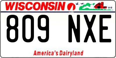 WI license plate 809NXE