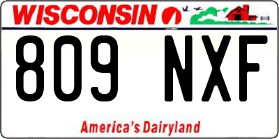 WI license plate 809NXF
