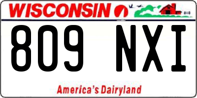 WI license plate 809NXI