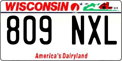 WI license plate 809NXL