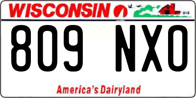 WI license plate 809NXO