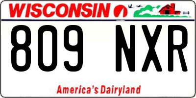 WI license plate 809NXR