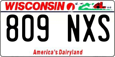 WI license plate 809NXS