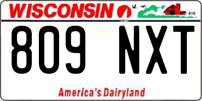 WI license plate 809NXT