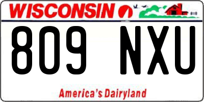WI license plate 809NXU