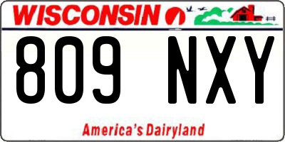 WI license plate 809NXY