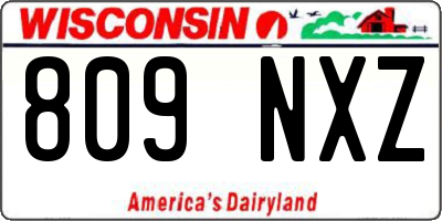 WI license plate 809NXZ