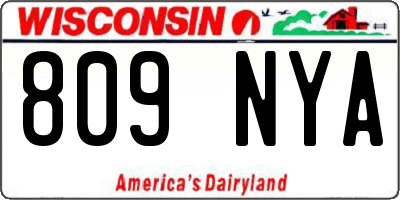 WI license plate 809NYA