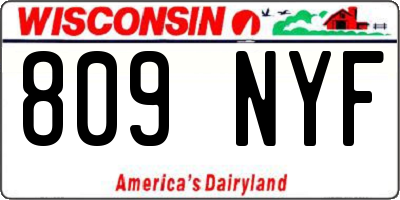 WI license plate 809NYF