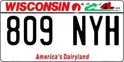 WI license plate 809NYH