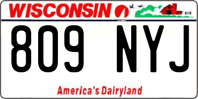 WI license plate 809NYJ