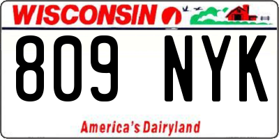 WI license plate 809NYK