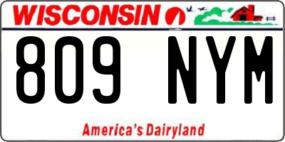 WI license plate 809NYM