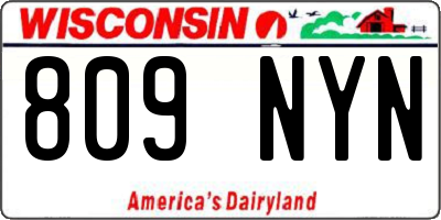 WI license plate 809NYN