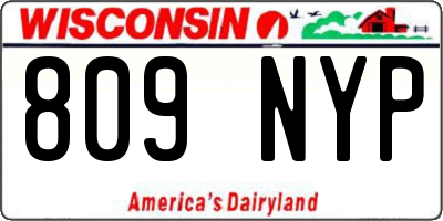 WI license plate 809NYP