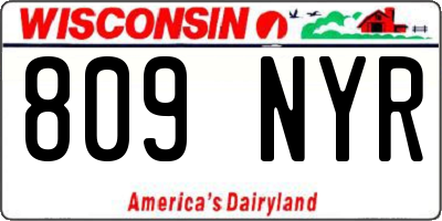 WI license plate 809NYR