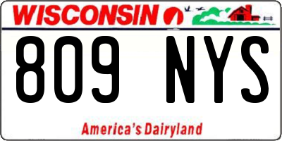 WI license plate 809NYS