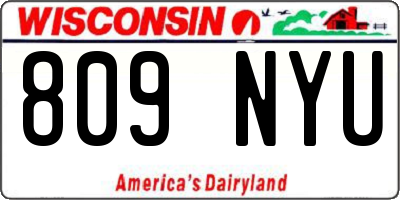 WI license plate 809NYU