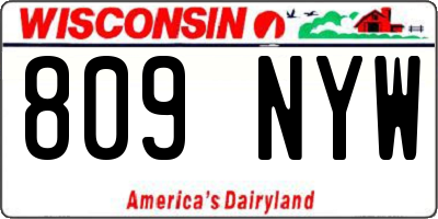 WI license plate 809NYW