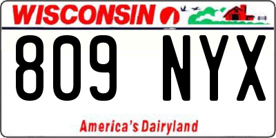 WI license plate 809NYX