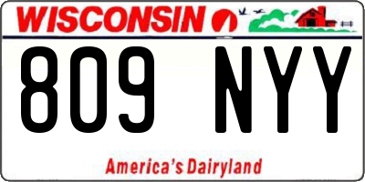 WI license plate 809NYY