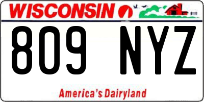 WI license plate 809NYZ