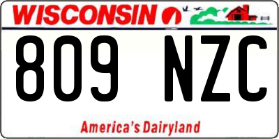 WI license plate 809NZC