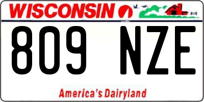 WI license plate 809NZE