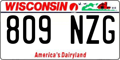 WI license plate 809NZG