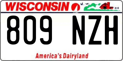 WI license plate 809NZH