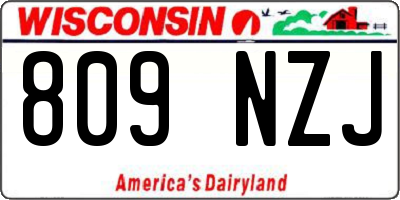 WI license plate 809NZJ