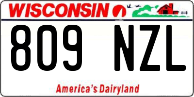 WI license plate 809NZL