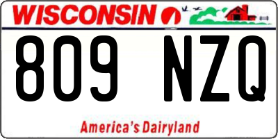 WI license plate 809NZQ