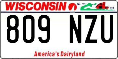 WI license plate 809NZU