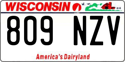WI license plate 809NZV
