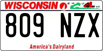 WI license plate 809NZX