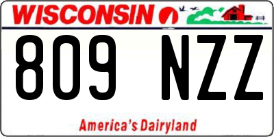 WI license plate 809NZZ