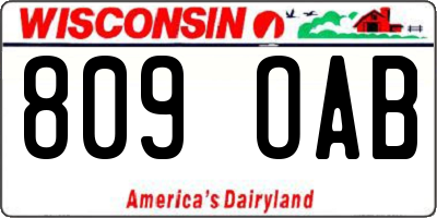 WI license plate 809OAB