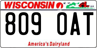 WI license plate 809OAT
