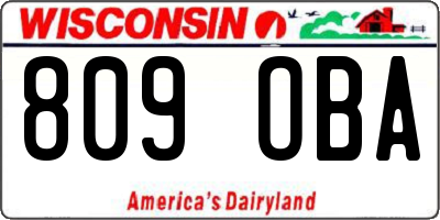 WI license plate 809OBA