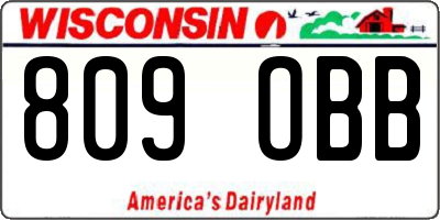 WI license plate 809OBB