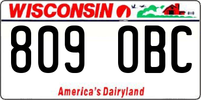 WI license plate 809OBC