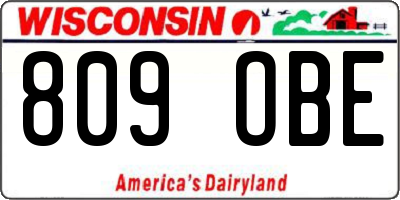 WI license plate 809OBE
