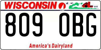 WI license plate 809OBG