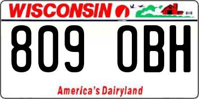 WI license plate 809OBH