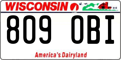 WI license plate 809OBI