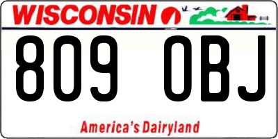 WI license plate 809OBJ