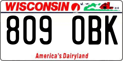 WI license plate 809OBK