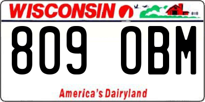 WI license plate 809OBM