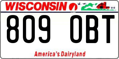 WI license plate 809OBT